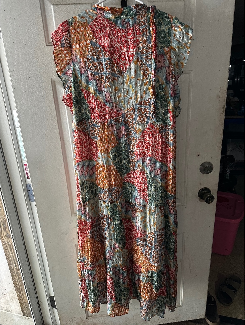 Marie Oliver Women's XL Patchwork Print Midi Dress